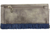 Guess Keegan Denim Slim Clutch Trifold Wallet