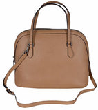 Medium Calf Leather Convertible Dome Handbag Whisky Beige