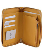 Gucci Yellow Leather Trademark Logo Swing Zip Around Wallet