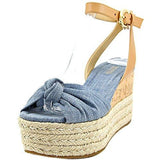 Michael Michael Kors Maxwell Mid Wedge Open Toe Casual Platform Sandals Washed Denim Size 85
