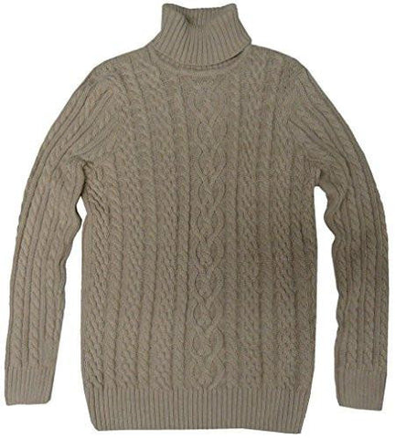 Pullover Turtleneck Sweater, Size M, Camel Heather