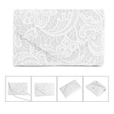 Jubileens Elegant Floral Lace Envelope Clutch Evening Prom Handbag Purse White