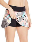 Recreation Pop Floral Camo Tennis Skirt With Solid Pleated Back Detail, Multi, S