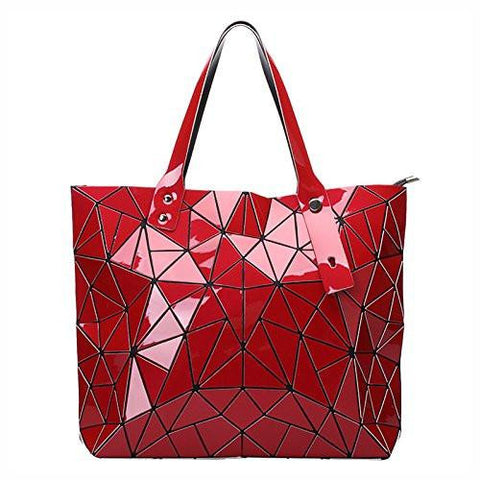 Fashion Bag Casual Tote Fold Handbag Laser Geometric Designer Handbags Ladies Shoulder Bag High Quality Red Color