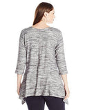 Plus Size LaceUp Handkerchief Top, Light Gray, 2X