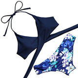 Mooskini Padded Pushup Bikini Set Bathing Suits Two Piece Swimsuit L Navy