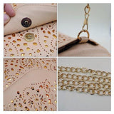 Orfila Flower Hollow Out Clutch Envelope Chain Shoulder Bag Handbag Color Beige