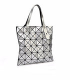 Bag Female Folded Geometric Plaid Bag Fashion Casual Tote Handbag Shoulder Bag Style Japan White Color