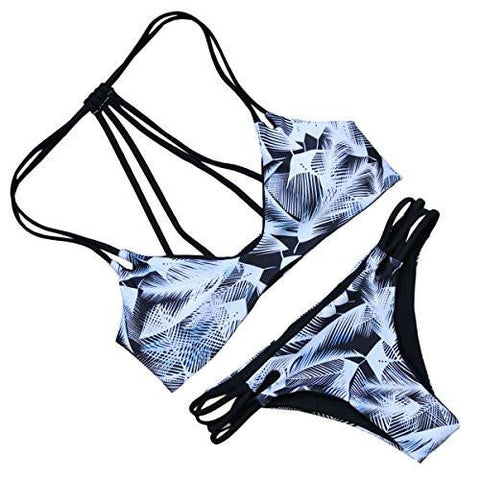 Mooskini Printing Hollow Bikinis Set 2 Piece Mus Size 46 B807
