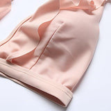 Mooskini Sexy Ruffles Bikini Set Push Up Padding Swimsuit Swimwear L Pink