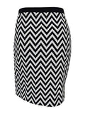 Karen Kane Chevron Pencil Skirt Xs, Black/White