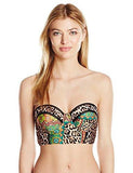 Kenneth Cole New York Queen Of The Jungle Animal Underwire Bustier Bra Bikini Top Multi L