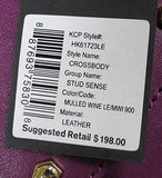 Kenneth Cole York Stud Sense Leather Crossbody Bag Mulled Wine