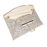 Jubileens Glitter Sequins Handbag Party Evening Envelope Clutch Purse Wallet Gold