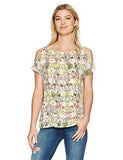 Nine West Printed Cold Shoulder Top Meadow Multi L