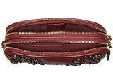Willow Floral Applique Crossbody Clutch Liburgundy Clutch