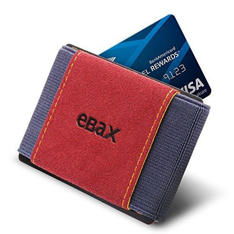 Ebax Minimalist Slim Man Wallet Premium Elastic Front Pocket Credit Card Holders Burgundy