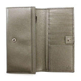 Gucci Saffiano Leather Continental Flap Wallet 256348 Metallic Grey