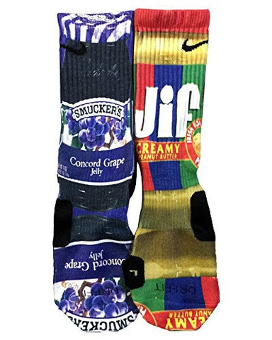 Custom Elite Peanut Butter And Grape Jelly Socks Large