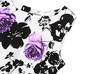 Creti Vintage Classy 1950 Floral Sleeveless Party Evening Picnic Spring Garden Dress Cocktail Dress Xl, Purple