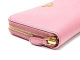 Wiberlux Prada Metal Logo Detail Ziparound Real Leather Long Wallet One Size Light Pink