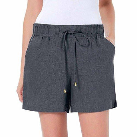 Company Drawstring Waist Linen Shorts XLarge, Iron