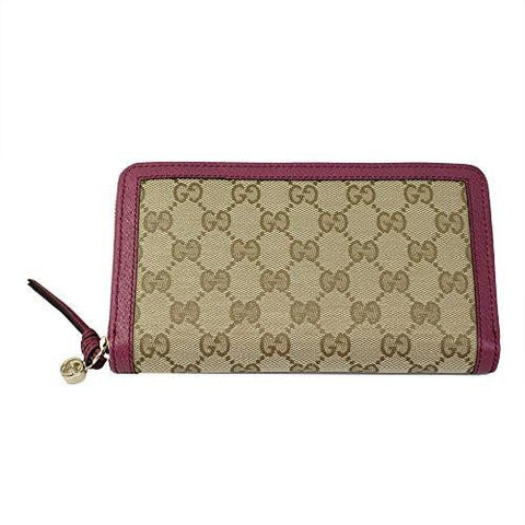 Brie Gg Motif Beige Canvaspink Leather Long Wallet 323397 Kh1Bg 8479