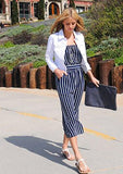 Trend Director Casual Basic Cropped Long Sleeve Button Down Denim Jacket In White Black & Blue Medium White