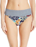 Hawaiian Punch Floral Banded Midster Bikini Bottom, Multi/Blue, 6