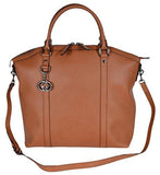 Leather Gg Charm Convertible Large Dome Handbag Tan