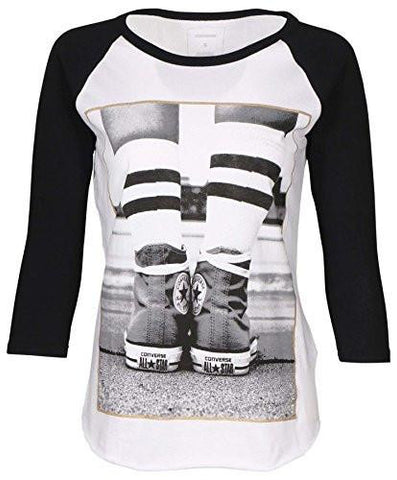 Converse Chuck Taylor Sneakers Raglan Tshirtwhiteblacksmall