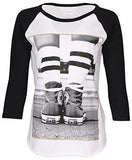 Converse Chuck Taylor Sneakers Raglan Tshirtwhiteblacksmall