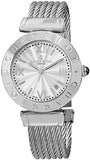 Charriol Alexandre C Stainless Steel Twisted Cable Bracelet Swiss Made Watch Ams51001