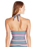 Kenneth Cole New York Go For The Gold Halter Tankini With Foam Cups Multi Medium