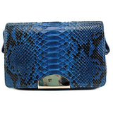 Medium Python Messenger Crossbody Blue