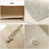 Jubins Ladies Large Evening Satin Bridal Diamante Ladies Clutch Bag Party Prom Envelope Champagne