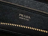 Wiberlux Prada Embellished Robot Detail Ziparound Real Leather Long Wallet One Size Black
