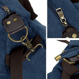 Denim Blue Canvas Material Double Top Handle Large Shopper Tote Handbag