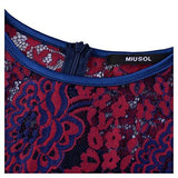 Miusol Vintage Floral Lace 23 Sleeve Cocktail Evening Party Dress Dark Red And Purple Large