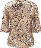 M2Mo Sexy Short Sleeve Sequins Tshirt Tops Golden Us M