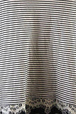 Maison Jules Chiffon Trim Striped Tank Top Navy M