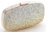 Yuenjoy Evening Bags Wedding Clutch Purse With Gradient Colors Glitter Gold Silver