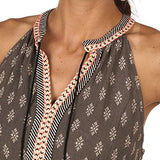 Sleeveless Top With Tie Dark Grey Medium