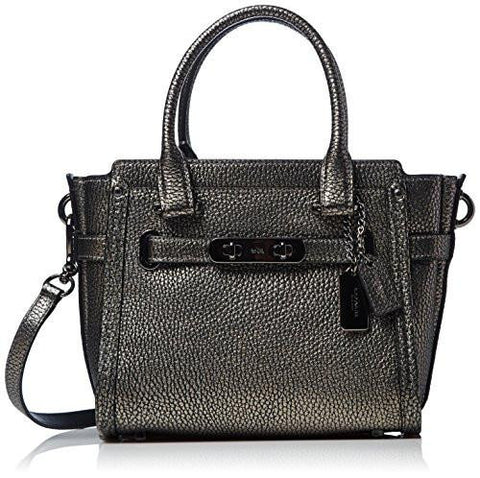 Pebbled Leather Swagger 21 Dkgunmetal Satchel