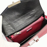 Prada Saffiano Leather Clutch Bag Wstrap Pink Bt0960 Peonia