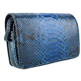 Medium Python Messenger Crossbody Blue