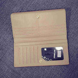 Dreambox Retro Denim Sewing Zipper Clutch Bags Multicard Bifold Wallet