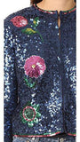 Sequin Intarsia Cardigan, Blue, Small