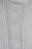 Silver Grey CowlNeck CableKnit Sweater L