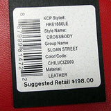 Kenneth Cole York Sloan Street Leather Crossbody Bag Chilli